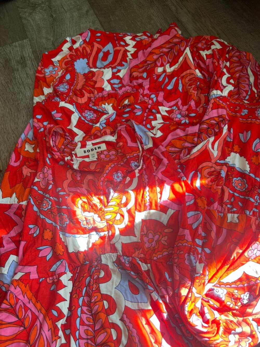 Boden Sylvia Jersey Maxi Tier Dress in Flame Scarlet size 4 - Picture 8 of 14